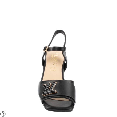 Черни сандали на среден ток- Eliza Bulgaria 10364