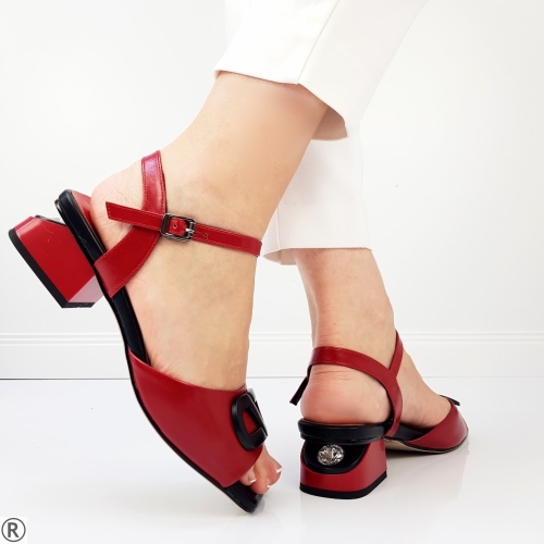 Червени дамски сандали на ток- Eliza Bulgaria 10378
