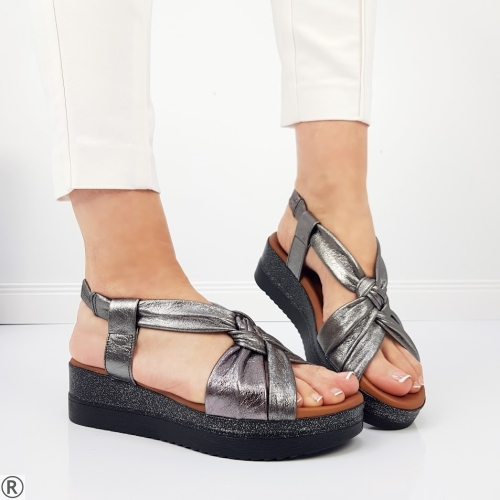 Сандали от естествена кожа на платформа- Erin 10379