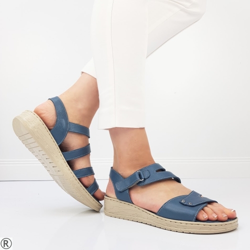 Сандали от естествена кожа в син цвят- Klara Blue 10380