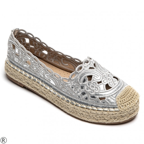 Сребристи еспадрили- Klaudia Silver 10392