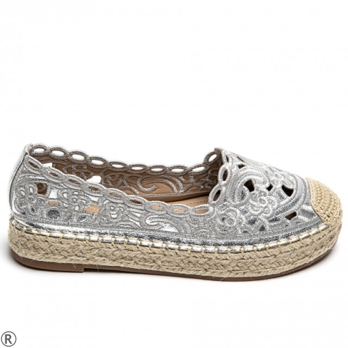 Сребристи еспадрили- Klaudia Silver 10392