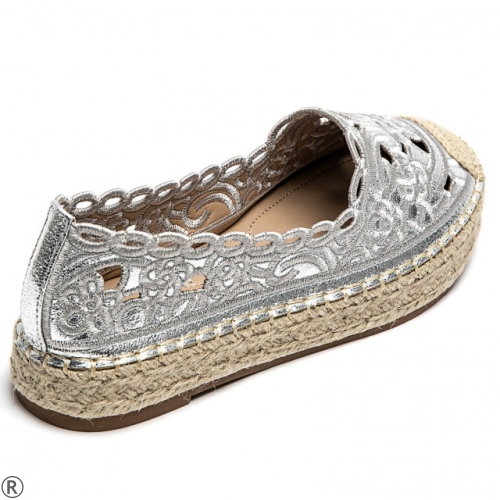 Сребристи еспадрили- Klaudia Silver 10392