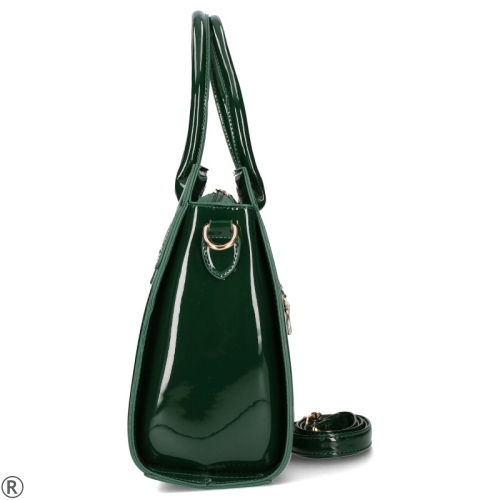 Стилна маслено зелена чанта- HERISSON 10418