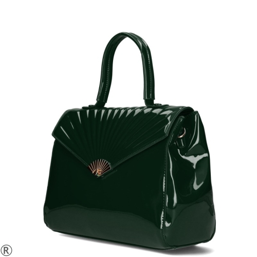 Маслено зелена чанта с капак- HERISSON 10419