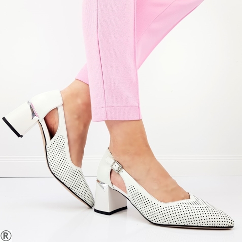 Бели елегантни обувки от естествена кожа- Eliza Bulgaria 10336