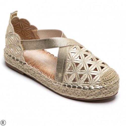 Дамски златисти еспадрили- Harli Gold 10436