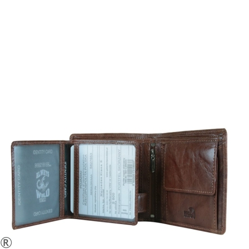 Кафяв мъжки портфейл от естествена кожа- Peterson 10449