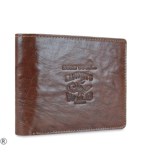 Кафяв мъжки портфейл от естествена кожа- Peterson 10449