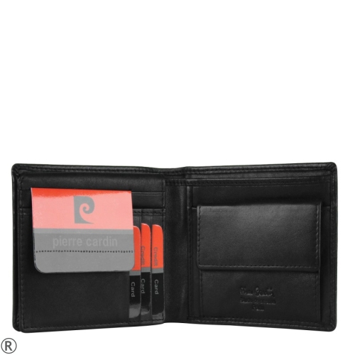 Черен мъжки портфейл от естествена кожа-  Pierre Cardin 10451