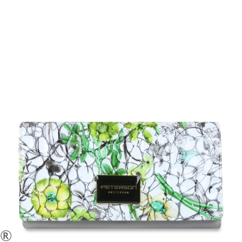 Портмоне с цветя от естествена кожа- PETERSON 10469