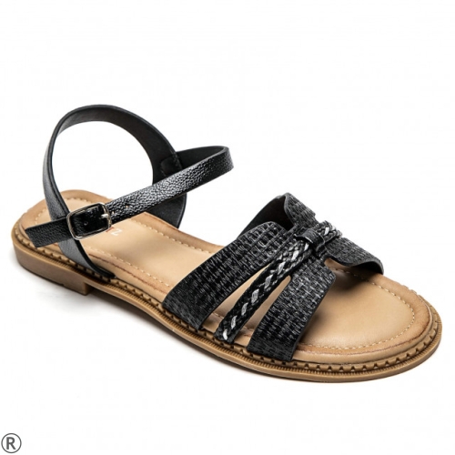 Черни равни сандали- Stella Black 10516