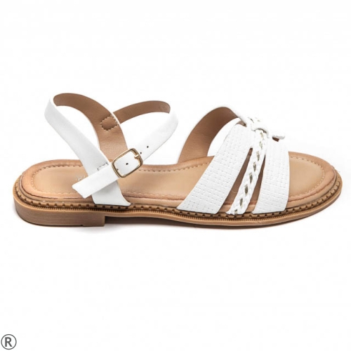 Бели равни сандали- Stella White 10517