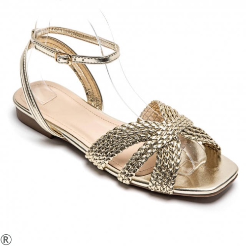 Златисти равни сандали- Tita Gold 10518