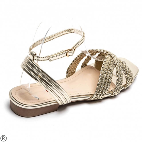 Златисти равни сандали- Tita Gold 10518