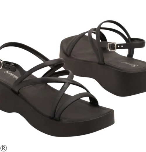 Черни сандали на платформа- Morgan Black 10527