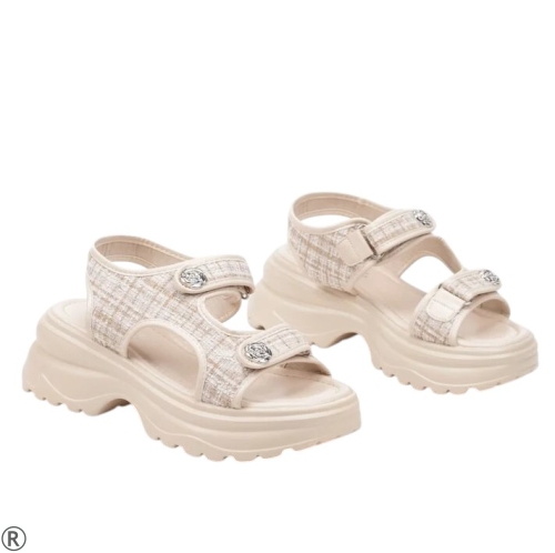 Дамски сандали на удобна платформа в цвят каки- Vera Khaki 10529