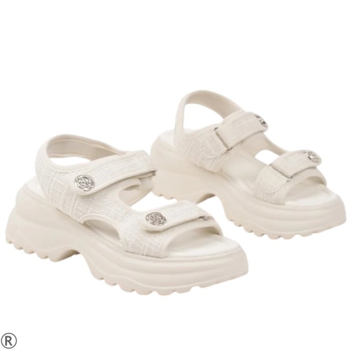 Бежови дамски сандали на удобна платформа- Vera Beige 10531