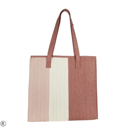 Голяма плетена чанта в розов цвят- Klaudia Pink 10558