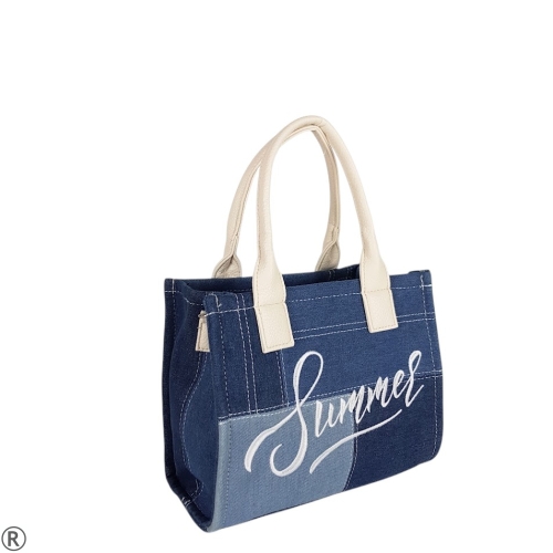 Тъмно синя дънкова чанта- Zara Blue 10560