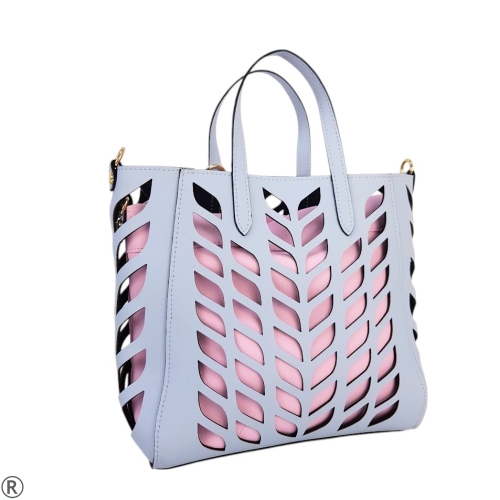 Синя чанта две в едно лазерно рязана- Laura Biaggi Blue 10584