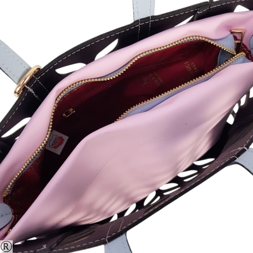 Синя чанта две в едно лазерно рязана- Laura Biaggi Blue 10584