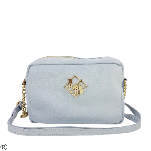 Синя велурена чанта за през рамо- Laura Biaggi Blue 10585