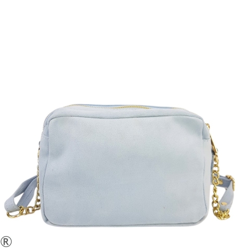 Синя велурена чанта за през рамо- Laura Biaggi Blue 10585