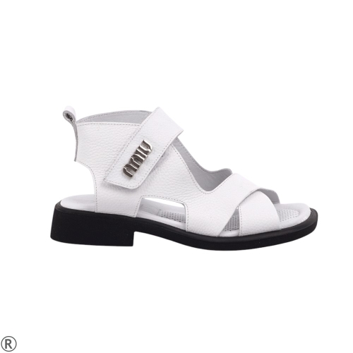 Бели сандали от естествена кожа- Amanda White 10606