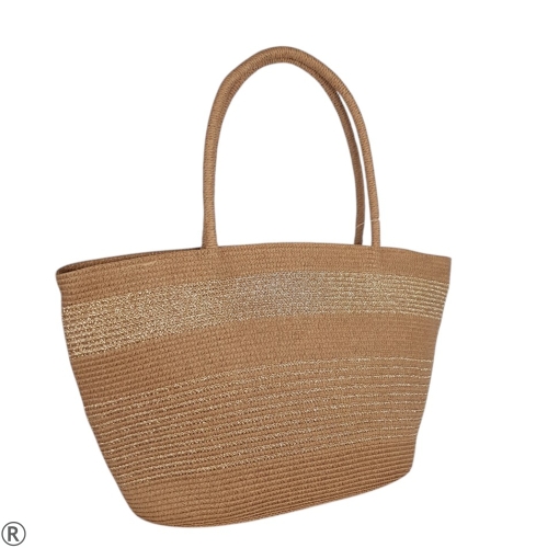 Голяма плажна чанта- Rita Beige 10629