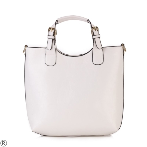 Бели сандали на широк ток и платформа- Vera White 10351