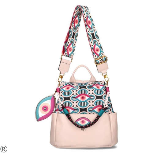 Розова дамска чанта-раница- EGO Pink 10656