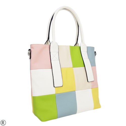 Цветна дамска чанта - white kik