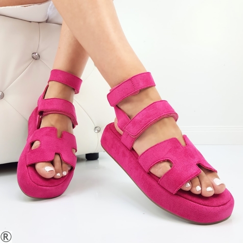 Цикламени равни сандали- Klaudia Pink 10669