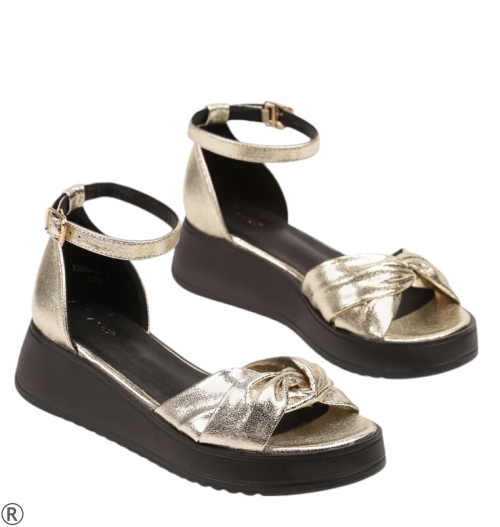 Златни сандали на платформа- Valena Gold 10673