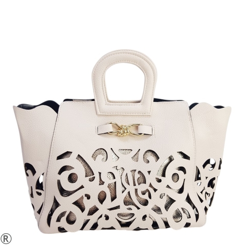 Бежови удобни сандали на ток и платформа- Melani Beige 10671