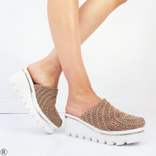 Дамски чехли на платформа- Adel 10686