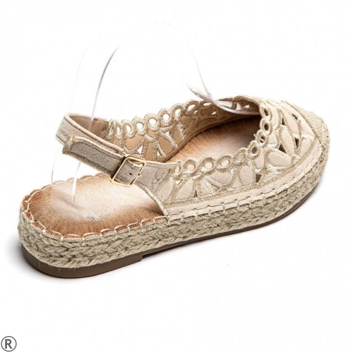 Бежови еспадрили с отворена пета- Harli Bige 11005