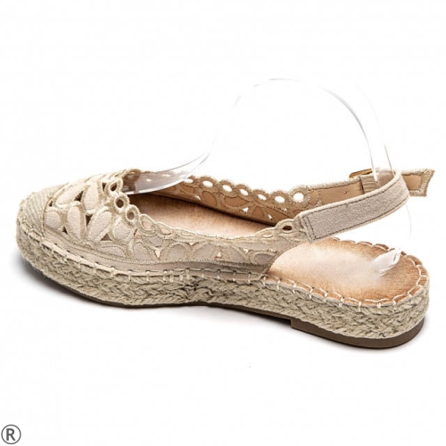 Бежови еспадрили с отворена пета- Harli Bige 11005