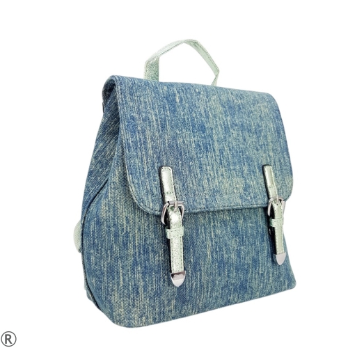 Дънкова дамска раница- Sisi Silver 11037