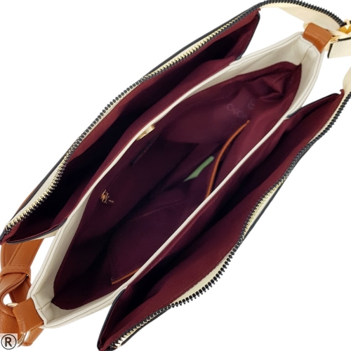 Цветна чанта с дълга дръжка- Sindi Beige 11040