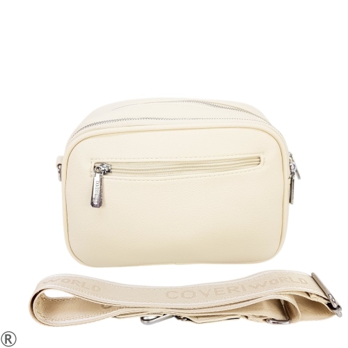 Бежова чанта с дълга дръжка за рамо- Coveri beige 11042