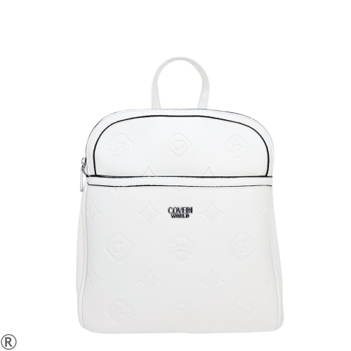 Бяла дамска раница с две отделения- Coveri World 11044