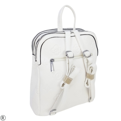 Бяла дамска раница с две отделения- Coveri World 11044