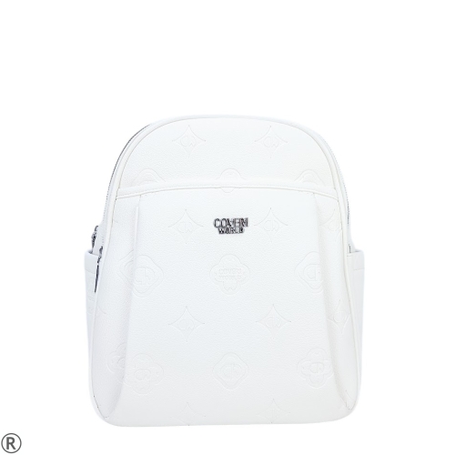 Бяла дамска раница с две отделения- Coveri World 11050