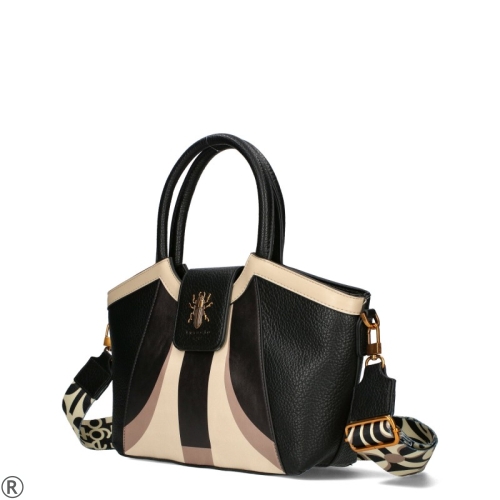 Луксозна чанта бежово с черно - EGO 11054