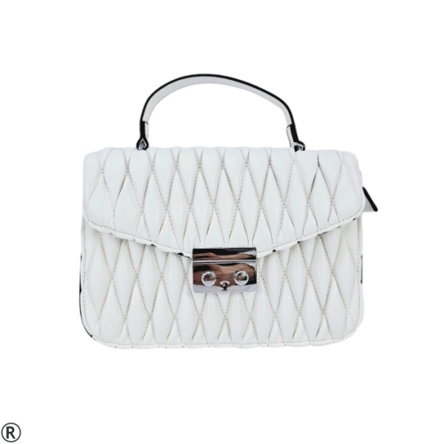 Бели чехли от естествена кожа- Frida White 11009