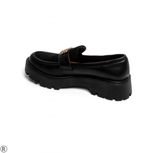 Черни дамски мокасини- Sisi Black 11077