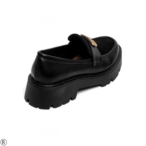 Черни дамски мокасини- Sisi Black 11077