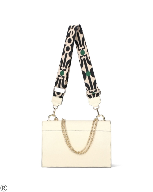 Бяла дамска чанта от естествена кожа- EGO 11092